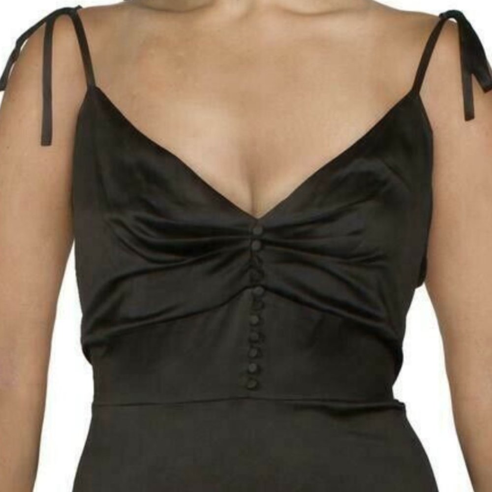 Danielle Bernstein Satin Slip Dress in Black, 10 NWT - Picture 2 of 8